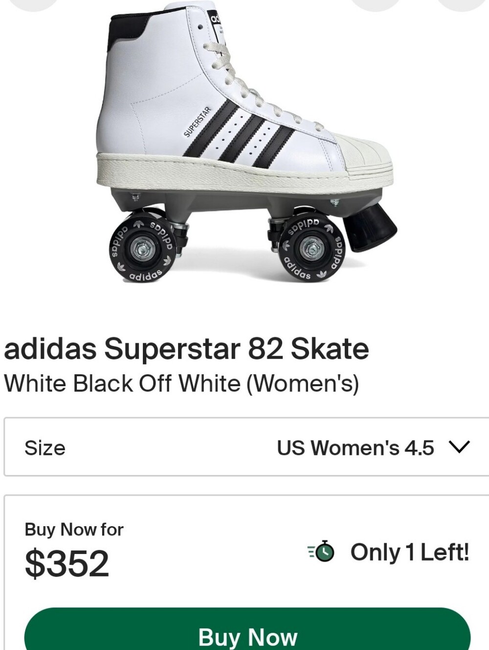 adidas Superstar 82 High-Top Roller Skates White & Black - Picture 2 of 16